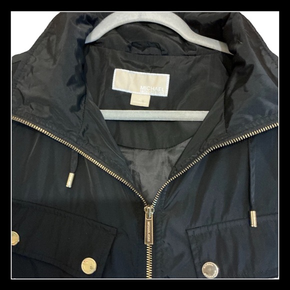 MICHAEL KORS Womens MK Classic Staple Trench Wind Breaker Rain Coat w/Hood Sz XL - Picture 12 of 15